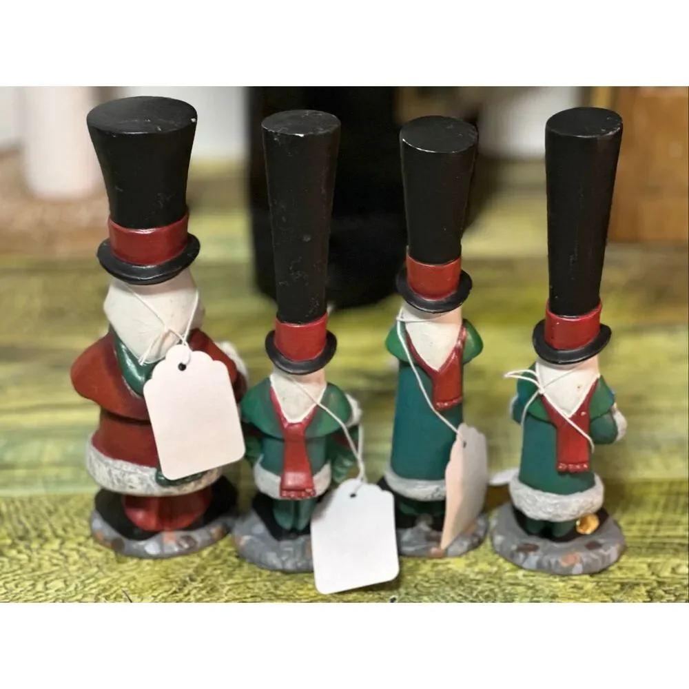 J Adams Santa The North Pole Caroling Society Vintage 1994 Lot of 4 Figurines